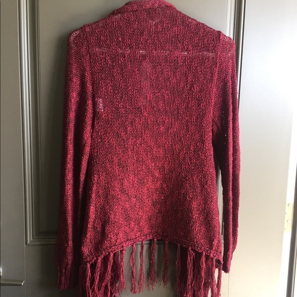 NWT Red Monteau Waterfall Crochet Cardigan Sz S - Picture 5 of 11